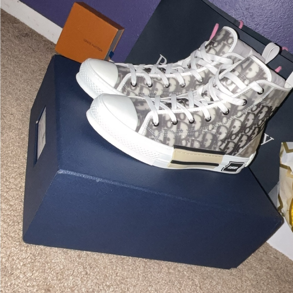 Dior High-Top Sneakers - Monogram Grey